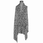 Black White Chevron Zigzag Print Sarong 58"x48" Beach Cover Up Wrap Excellent