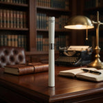 Monteverde Aldo Domani Libra Luxury White Ballpoint Pen Chrome Trim Very Good