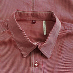 Collection by Sela Men's Red Striped Button Down Shirt S 100% Cotton EXC