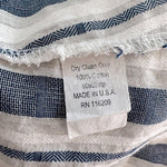 Velvet Torch Women's Off Shoulder Striped Top M Blue White Cotton Knot Sleeve VG