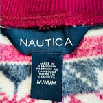 NAUTICA Women PJ Pants M Purple Blue White Winter Fair Isle Fleece Pajama Bottom