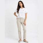 SONOMA Beige Cotton Stretch Jeans Women Size 8 Mid Rise Ankle 27" Inseam VG