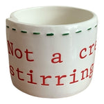 MUD PIE Ceramic Dip Cup Embossed Mouse Design 3" White Red Green Collectible