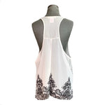 No Boundaries Women's Grey Off White Lace Sleeveless Tank Top XXL Sheer Floral