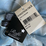 Roffe Dot Print Sarong Blue White 78x43 Multi-Use Cover Up Wrap Sheer Lurex NWT