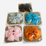 Lot 5 Large Hair Bow Clips Multicolor Ribbon Head Bows Handmade Accessories New