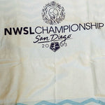 NWSL Championship Blue and White Swim Pool Beach Towel Cotton Blanket Wrap NWOT
