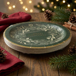 Bee Willow Merry Christmas Wreath Paper Salad Plates Set of 20 NIP Gold Green