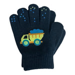 N'ice Caps Boys Magic Stretch Gloves 2-Pack Black Blue Truck Design One Size NWT