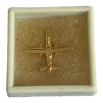 Vintage Gold Aircraft Lapel Pin 1" Jetliner Airplane Aviation Collectible Metal