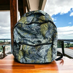 Unisex Tropical Leaves Canvas Backpack Laptop Travel Daypack Excellent