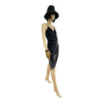 Wyldr Concession Women's Grey Velvet Bodycon Mini Dress S Wrap V-Neck NWT