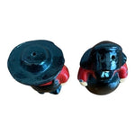 Vintage Amish Couple Salt Pepper Shakers 2.5" Red Black Cast Iron Set Vintage