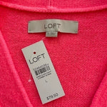 LOFT Womens Powder Pink Wool Blend Stars Cardigan L Button Front Jacket NWT