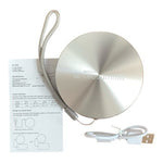 Executive Power Bank 6000mAh Round Silver Portable Charger USB-C Metal NIB