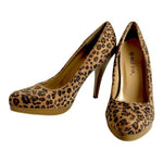 WILD DIVA Leopard Print Brown Black High Heel Pumps Sandals Women's Size 6 NIB