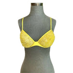 LA PERLA Women's Yellow Crystal Beaded Bra Size IT 44 US M Barely Worn Italy