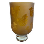 Vintage Amber Vase Frosted Glass Bow Pumpkin Pattern Lamp Bohemian Candle Holder