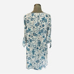 NWT Women’s Dress H&M White Blue Floral Dress Cold Shoulder Knot Sheath Dress