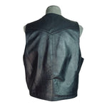Scully Men's Black Genuine Leather Vest 48 5-Button Western Satin Lined VG