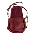 Fossil Rumi Burgundy Leather Crossbody Shoulder Bag Gold Hardware Very Good