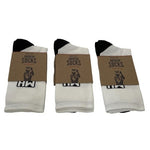 3 Pair MADE HERE Rawley Classic Crew White Black Cotton Unisex Socks Sz S/M NWT