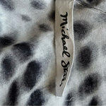 Michael Stars Viscose Ruana Scarf Wrap Black White Alligator Print One Size NWT