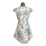 Vince Camuto Women's Blue Rose Gold Floral Jacquard V-Neck Dress 4 NWT $168