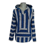 Mexican Baja Hoodie L Rainbow Rug Jumper Unisex Blue Grey Black Surf Poncho New