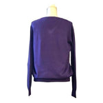 Denim Culture Lila Men's Purple V-Neck Cotton Sweater M 70% Cotton NWT