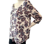 Kalleigh Women's Pink Paisley Print Cross Back Blouse M Cotton Rayon Multicolor