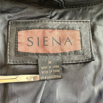 SIENA Women's Black Genuine Leather Jacket Size M Button Front Coat VG