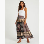 Minkpink Digital It Brown Multicolor Ornamental Print Boho Maxi Skirt S NWT $88