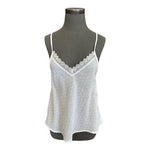 B The Label White Swiss Dot Lace Robe & Cami Sleepwear Set NWT