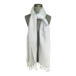 Light Grey Pashmina Women's Scarf 88"x26" Fringe Shawl Wrap Neck Warmer VG