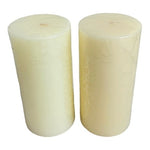 Beige Pillar Candles Openwork Pattern 6 Tall Set of 2 Handmade Holiday Decor NEW