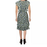 Tommy Hilfiger Womens Blue Floral Print Fit & Flare Dress Size 14 NWT