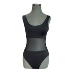 Fashion Nova Waisted Swimsuit L Black One Piece Bathing Suit Bodysuit NWT