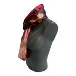 ASILK Red Watercolor Floral Mulberry Silk Scarf Wrap Cover Up NWT