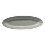 Long White Oval Serving Platter Thick Ceramic Tray 17.5” Contemporary Food Plate