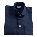 KOGO Premium Boys Navy Blue Long Sleeve Button Up Shirt Size M School Uniform