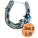 Mini Horseshoe Ornament 2" Metal Beads Leather Deadwood SD Good Luck Charm Gift