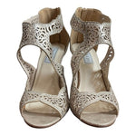 Touch Ups Margot Gold Beige Perforated Heeled Sandals Women’s Size 8.5