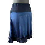 Sara Borghi Gonna Cleopatra Blue Mohair Acrylic Skirt M Italian Designer NWT