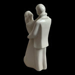 Vintage 1980s Newlyweds White Glazed Ceramic Wedding Couple Figurine 11.5"