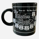 Route 66 Main Street of America Souvenir Mug Black White Ceramic Coffee Cup 4"