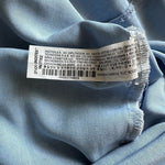 ZARA Denim Blue Button Down Dress S Midi Chambray Bell Sleeve Smocked Very Good