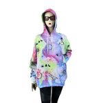 Women's Hoodie Large Graffiti Tie Dye Multicolor Sweatshirt Long Sleeve Pullover
