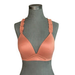 AERIE Womens Bralette 34D Burnt Orange Wireless Retro Floral Lace Racerback Bra