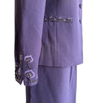John Meyer Vintage Beaded Pencil Skirt Suit Violet Size 10 NWT